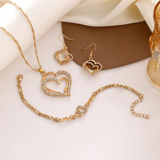 3Pcs/Set Heart Shaped Jewelry